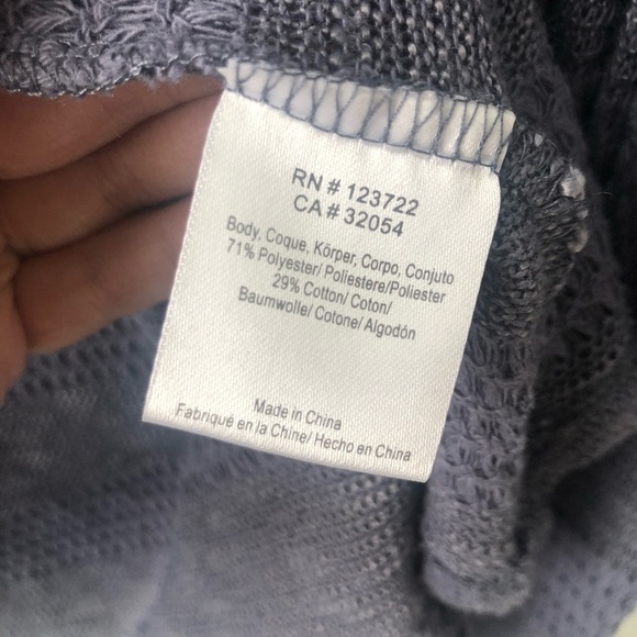 Anthropologie Braided Lapel Open Front Knit Cardigan Sweater Size XS Blue Casual - Picture 4 of 5